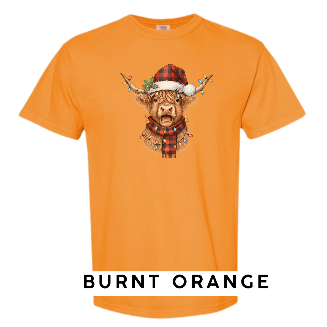 Christmas Cow w plaid hat