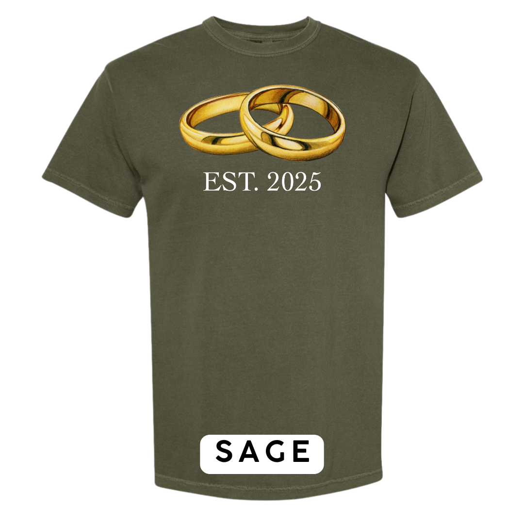 EST. 2025 Wedding Rings Graphic T-Shirt