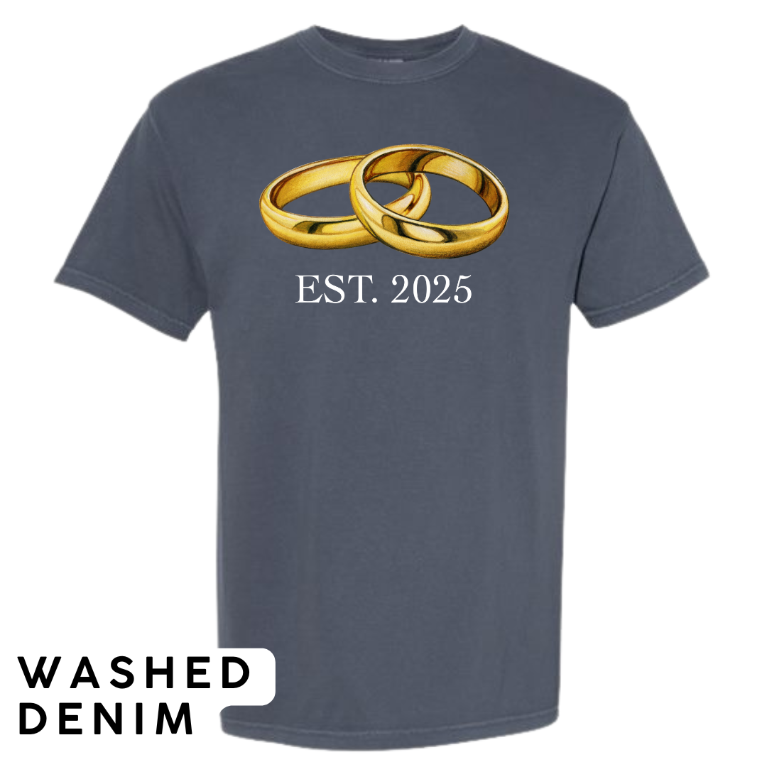 EST. 2025 Wedding Rings Graphic T-Shirt