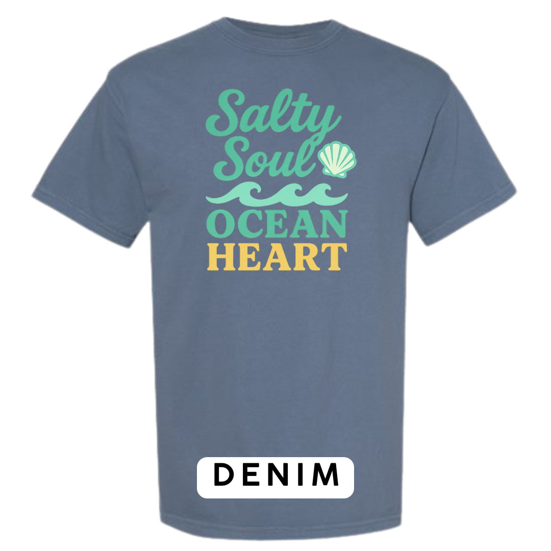 Salty Soul, Ocean Heart Graphic T-Shirt
