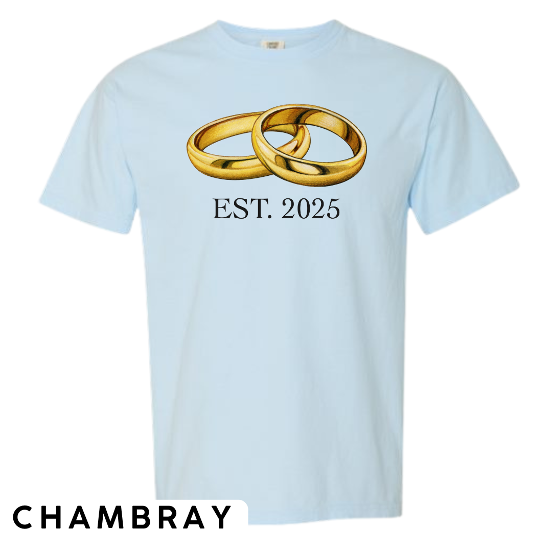 EST. 2025 Wedding Rings Graphic T-Shirt