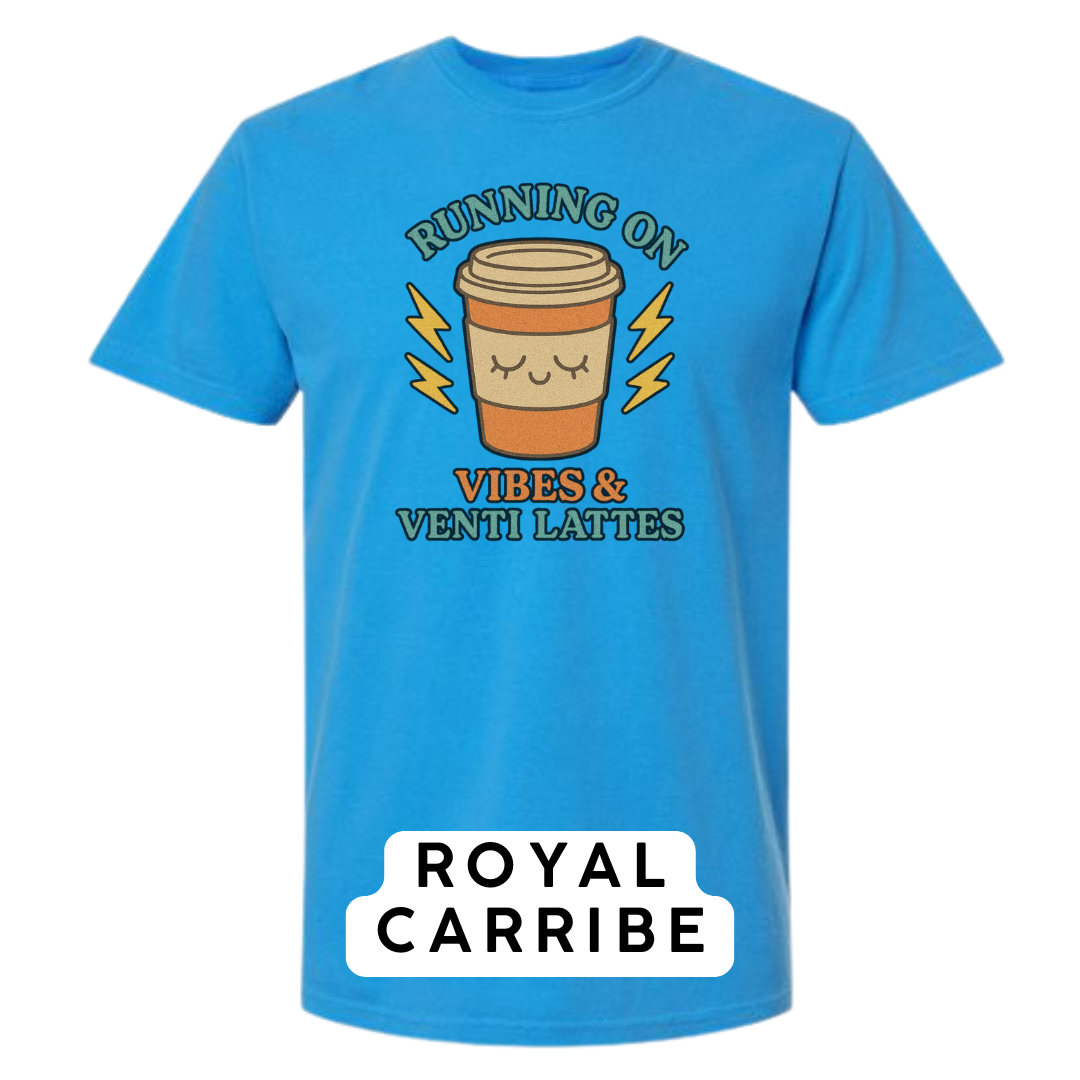 Running on Vibes & Venti Lattes Graphic T-Shirt