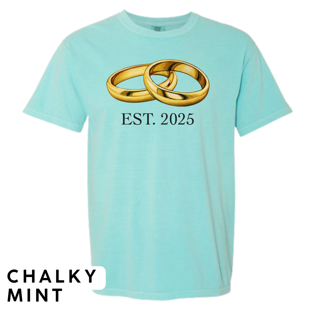 EST. 2025 Wedding Rings Graphic T-Shirt