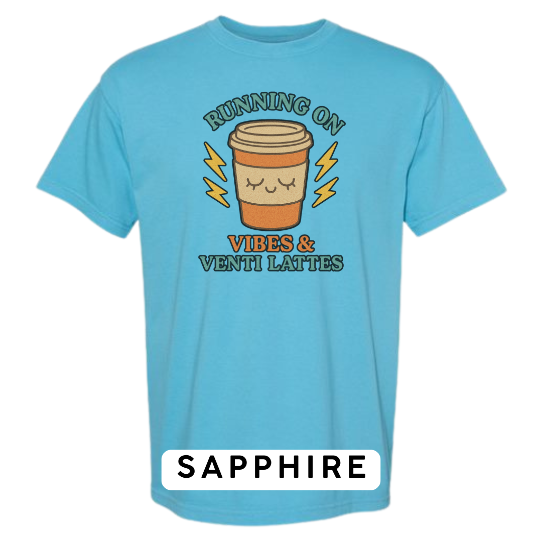 Running on Vibes & Venti Lattes Graphic T-Shirt