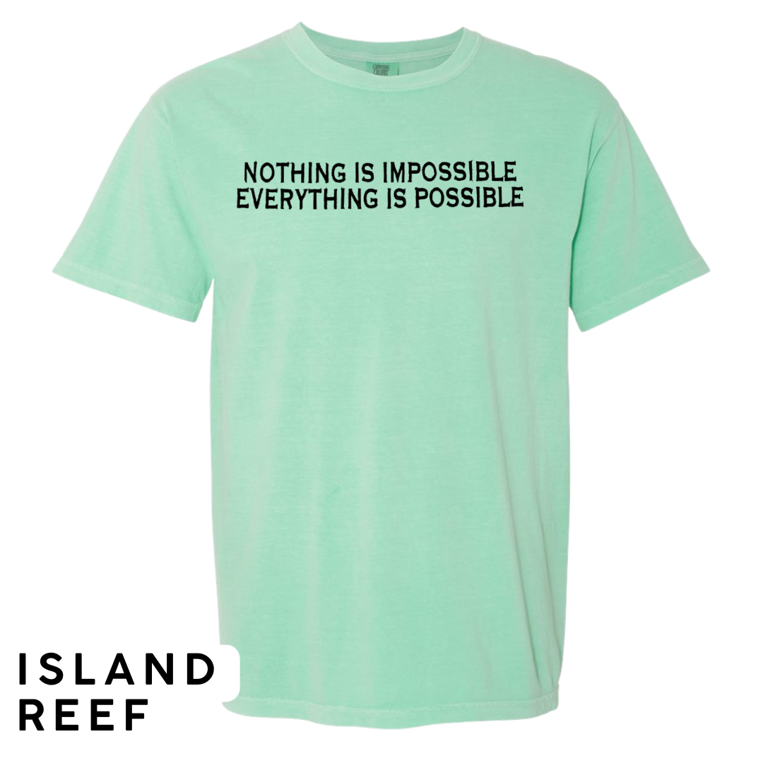 "Nothing is Impossible, Everything is Possible" Embroidered T-Shirt
