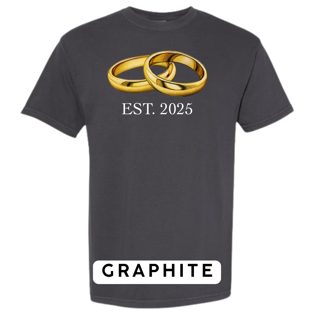 EST. 2025 Wedding Rings Graphic T-Shirt