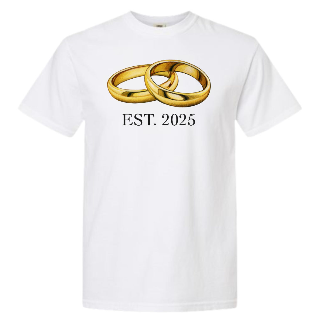 EST. 2025 Wedding Rings Graphic T-Shirt