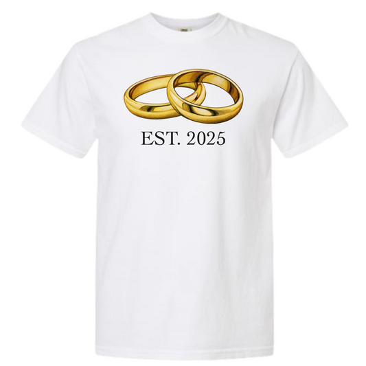 EST. 2025 Wedding Rings Graphic T-Shirt