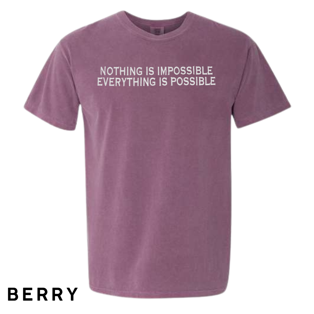 "Nothing is Impossible, Everything is Possible" Embroidered T-Shirt