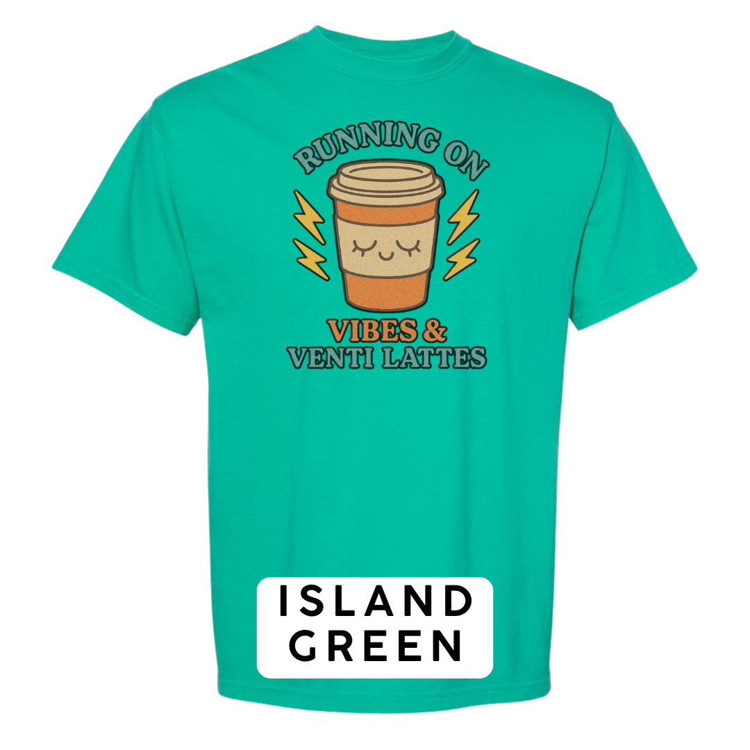 Running on Vibes & Venti Lattes Graphic T-Shirt