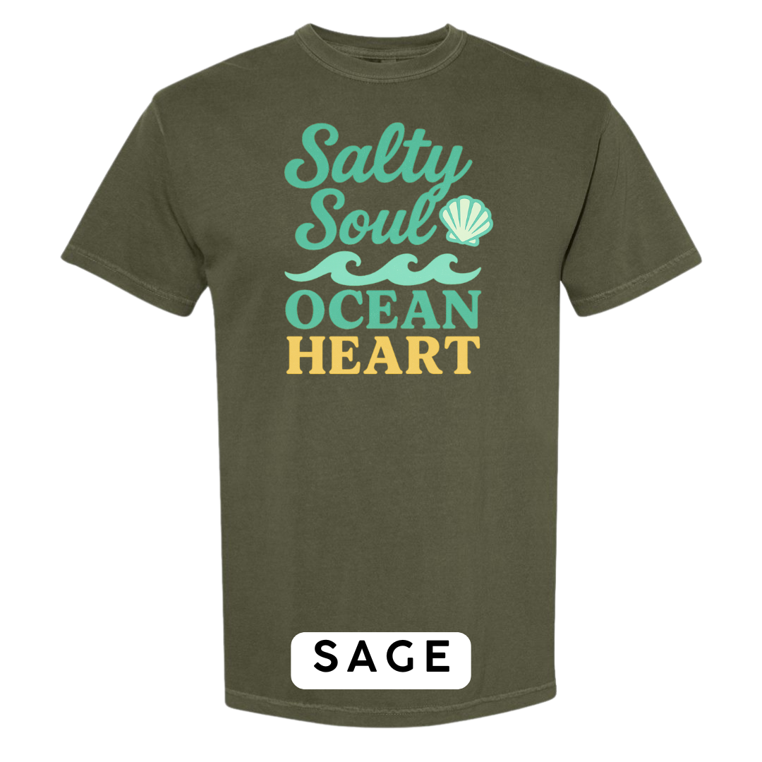 Salty Soul, Ocean Heart Graphic T-Shirt