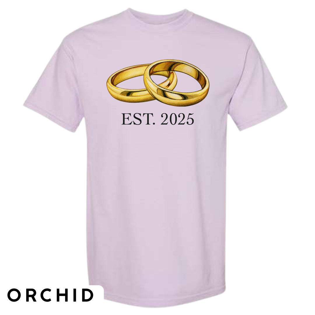 EST. 2025 Wedding Rings Graphic T-Shirt