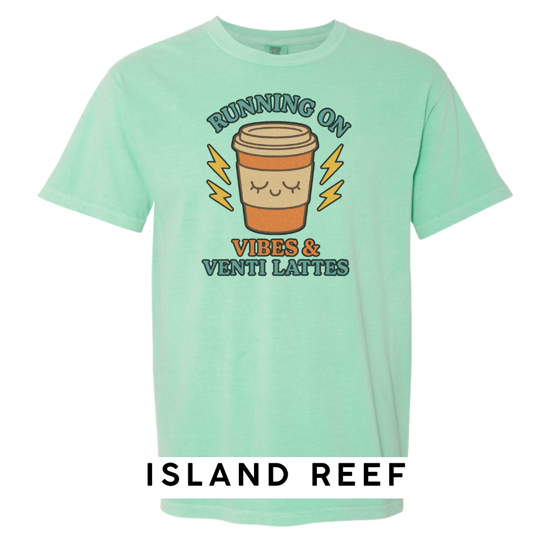 Running on Vibes & Venti Lattes Graphic T-Shirt