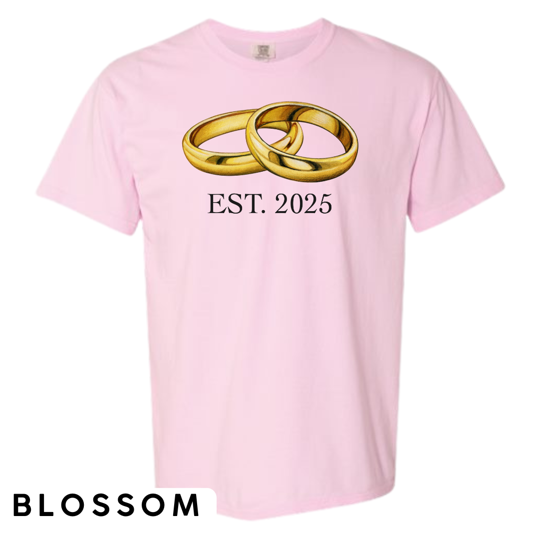 EST. 2025 Wedding Rings Graphic T-Shirt