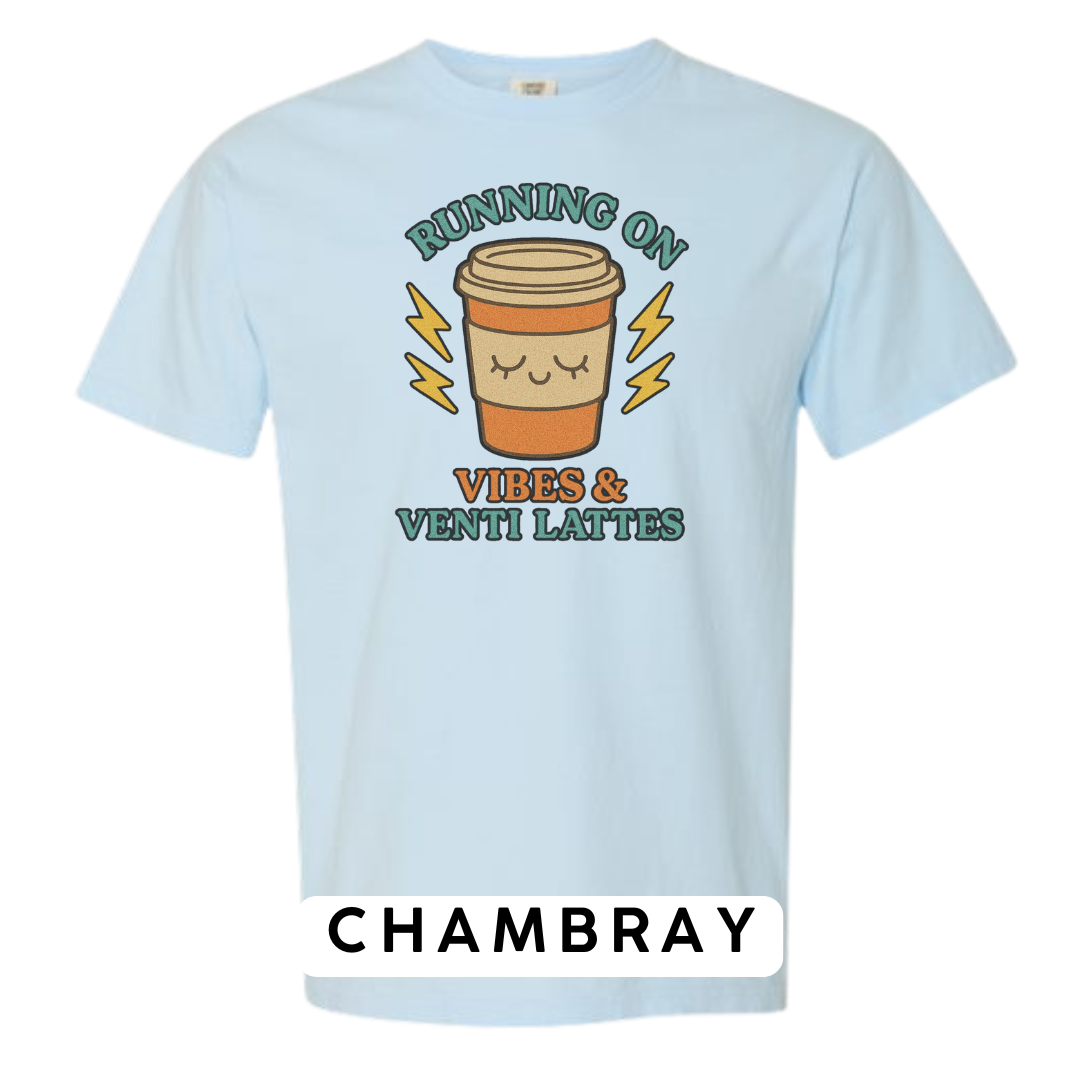 Running on Vibes & Venti Lattes Graphic T-Shirt