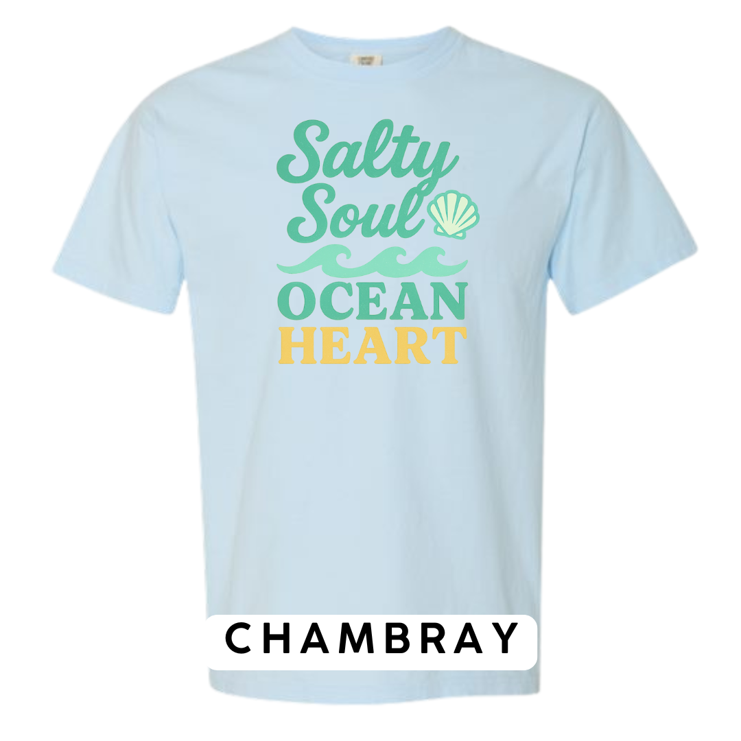Salty Soul, Ocean Heart Graphic T-Shirt