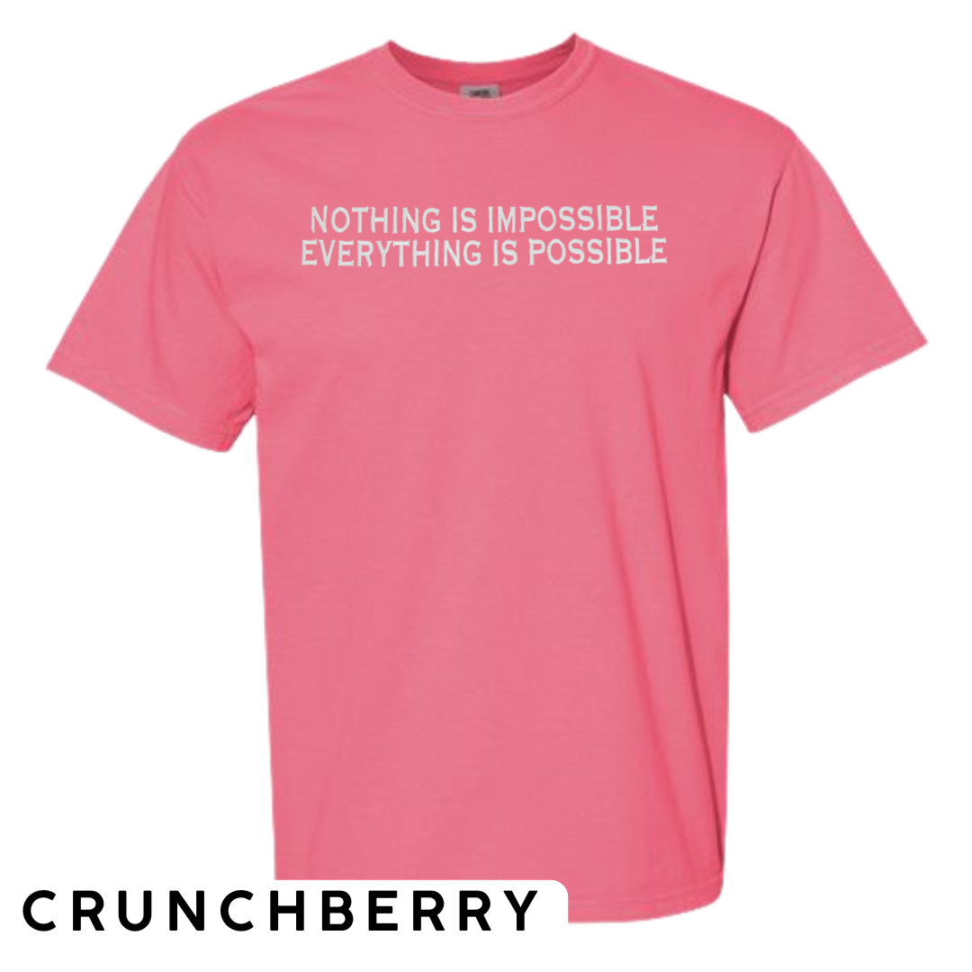"Nothing is Impossible, Everything is Possible" Embroidered T-Shirt