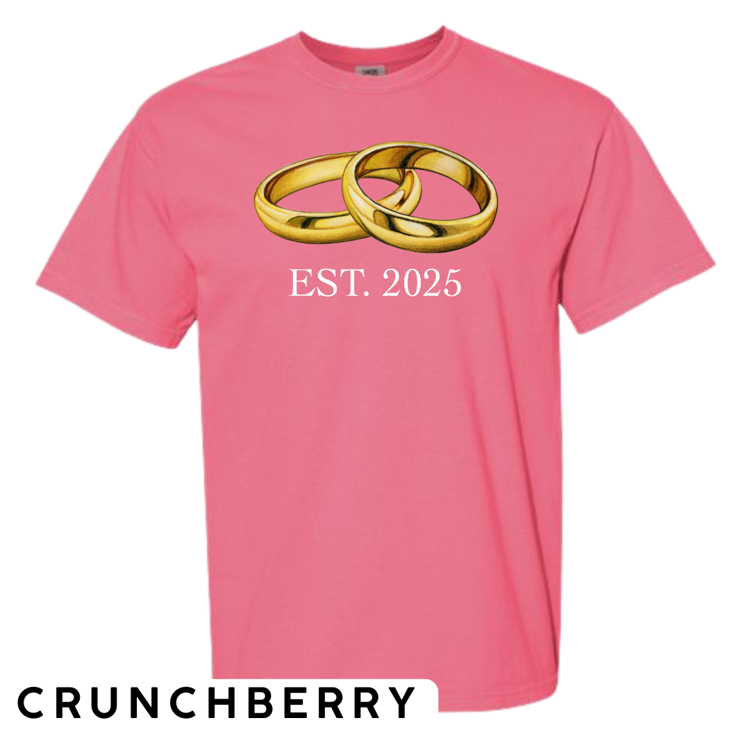 EST. 2025 Wedding Rings Graphic T-Shirt