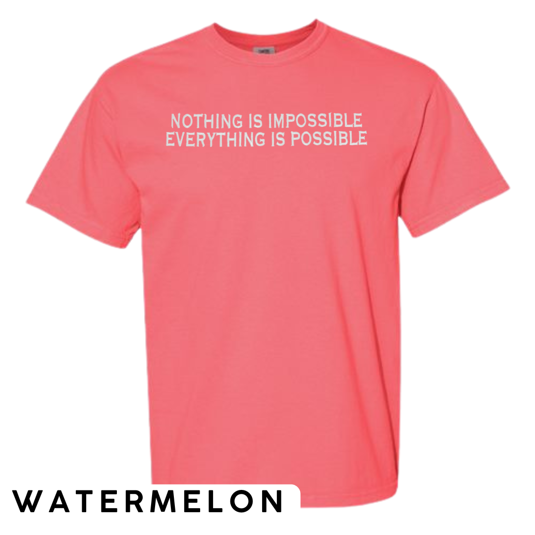 "Nothing is Impossible, Everything is Possible" Embroidered T-Shirt