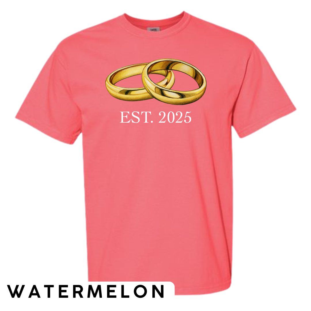 EST. 2025 Wedding Rings Graphic T-Shirt