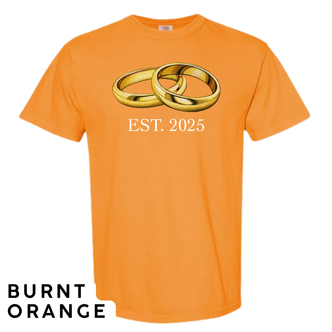 EST. 2025 Wedding Rings Graphic T-Shirt