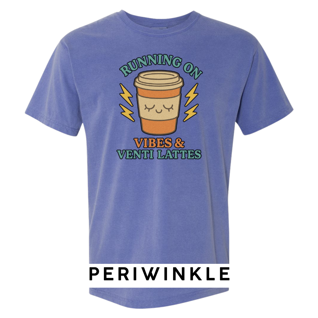 Running on Vibes & Venti Lattes Graphic T-Shirt