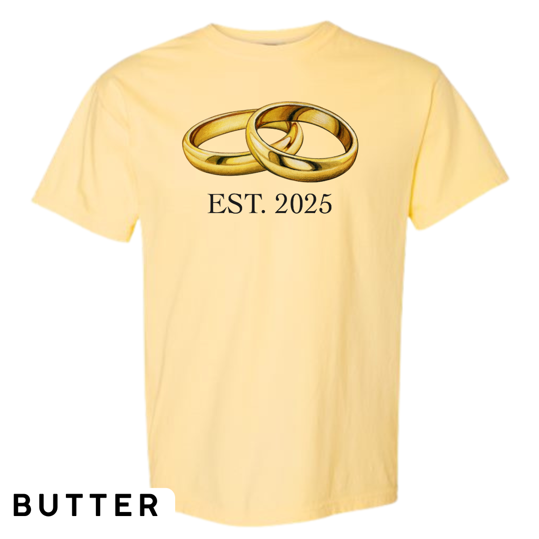 EST. 2025 Wedding Rings Graphic T-Shirt