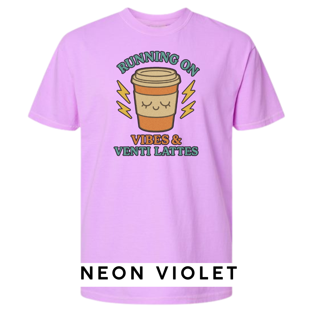 Running on Vibes & Venti Lattes Graphic T-Shirt