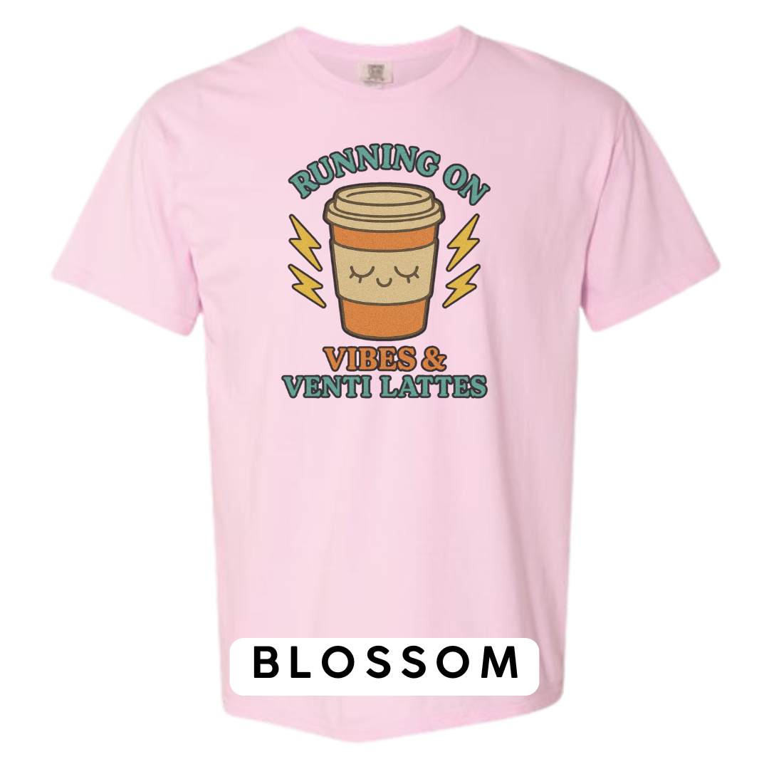 Running on Vibes & Venti Lattes Graphic T-Shirt