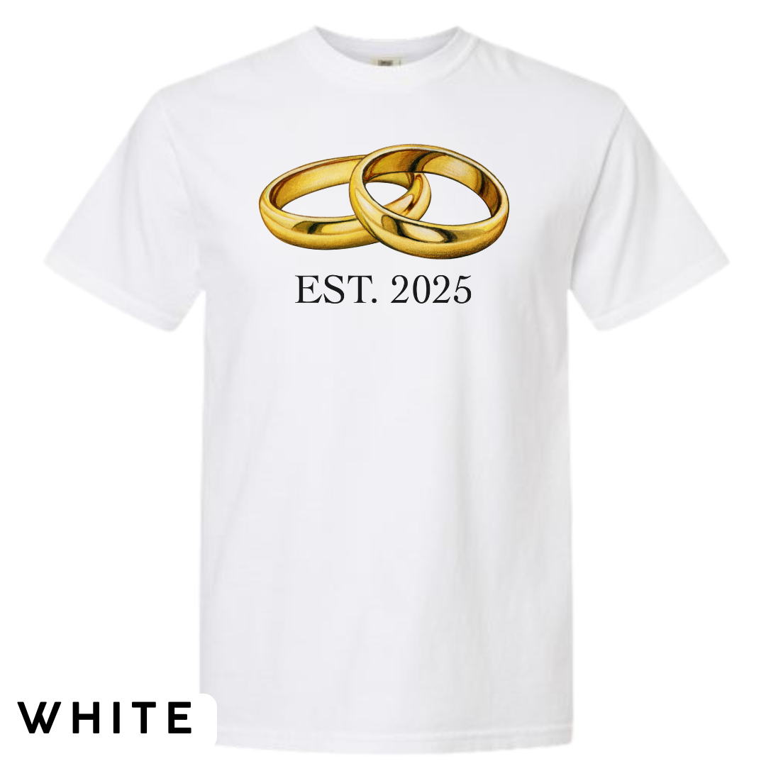 EST. 2025 Wedding Rings Graphic T-Shirt