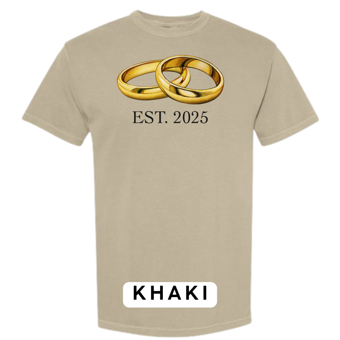 EST. 2025 Wedding Rings Graphic T-Shirt