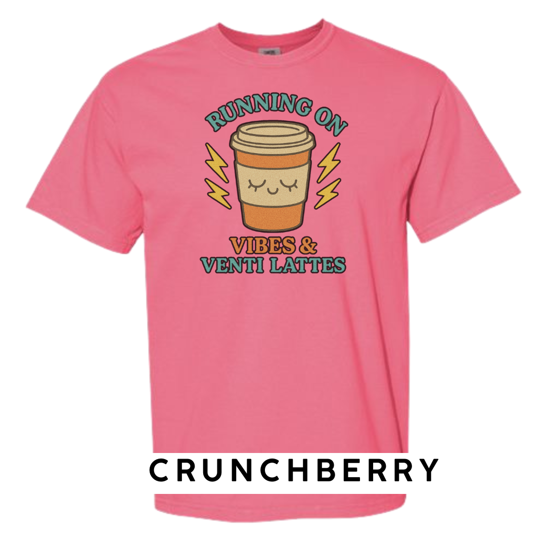 Running on Vibes & Venti Lattes Graphic T-Shirt
