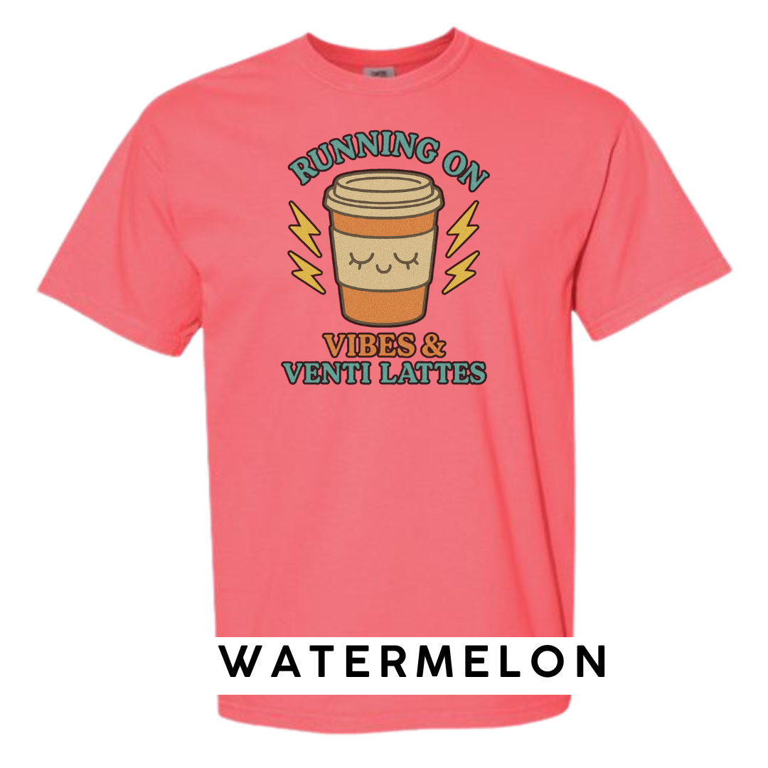 Running on Vibes & Venti Lattes Graphic T-Shirt