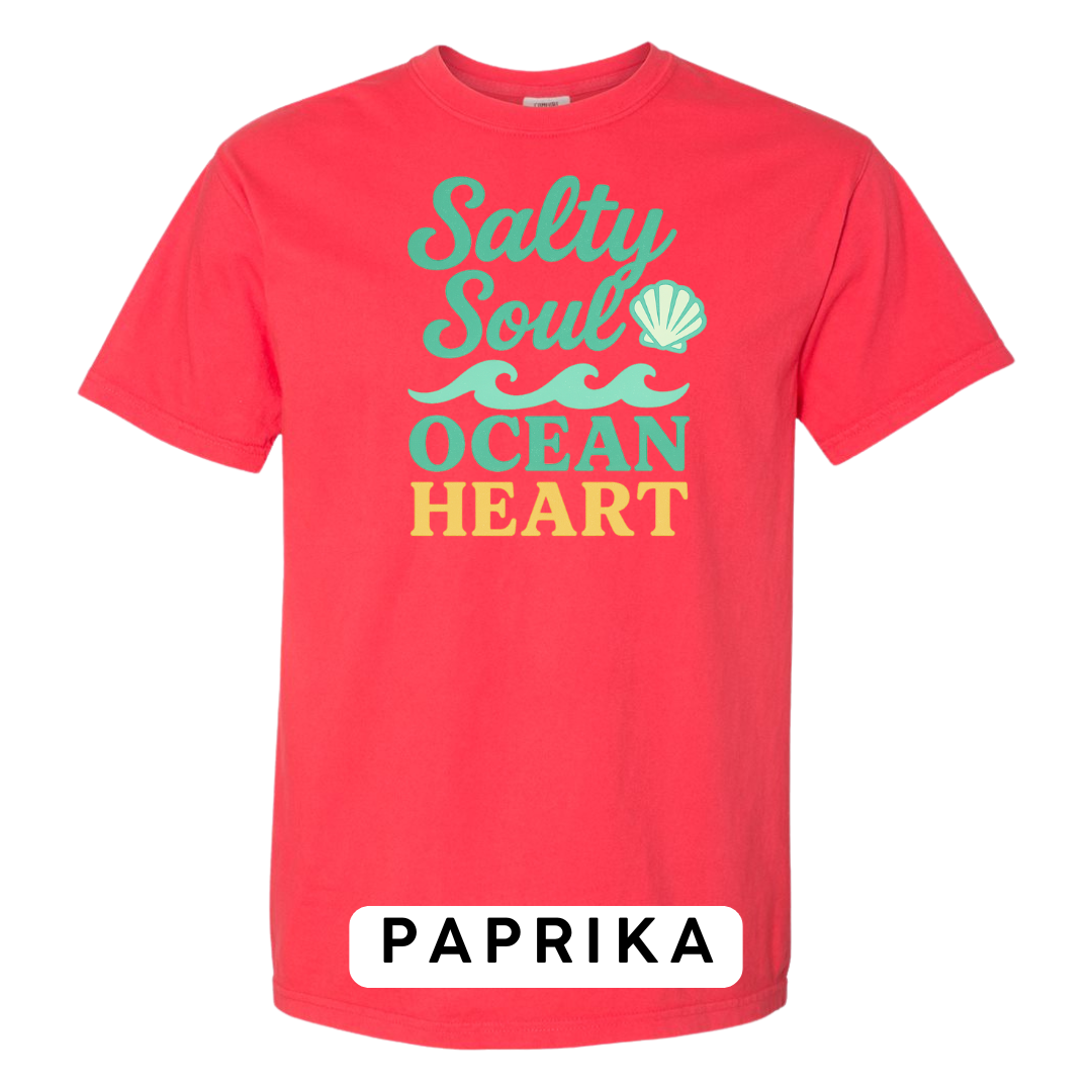 Salty Soul, Ocean Heart Graphic T-Shirt