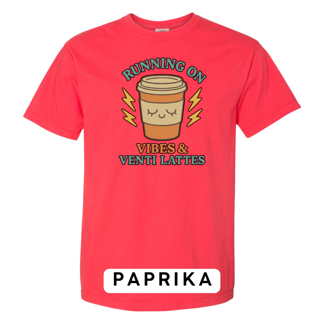 Running on Vibes & Venti Lattes Graphic T-Shirt