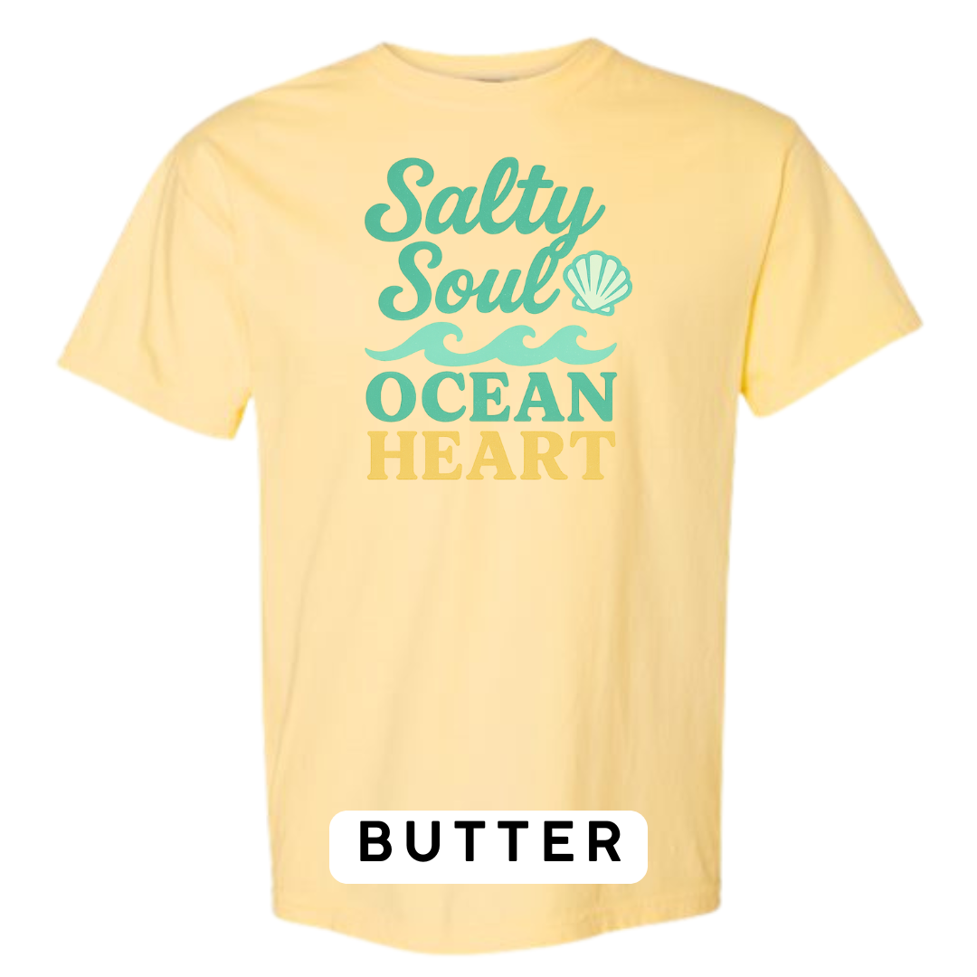 Salty Soul, Ocean Heart Graphic T-Shirt