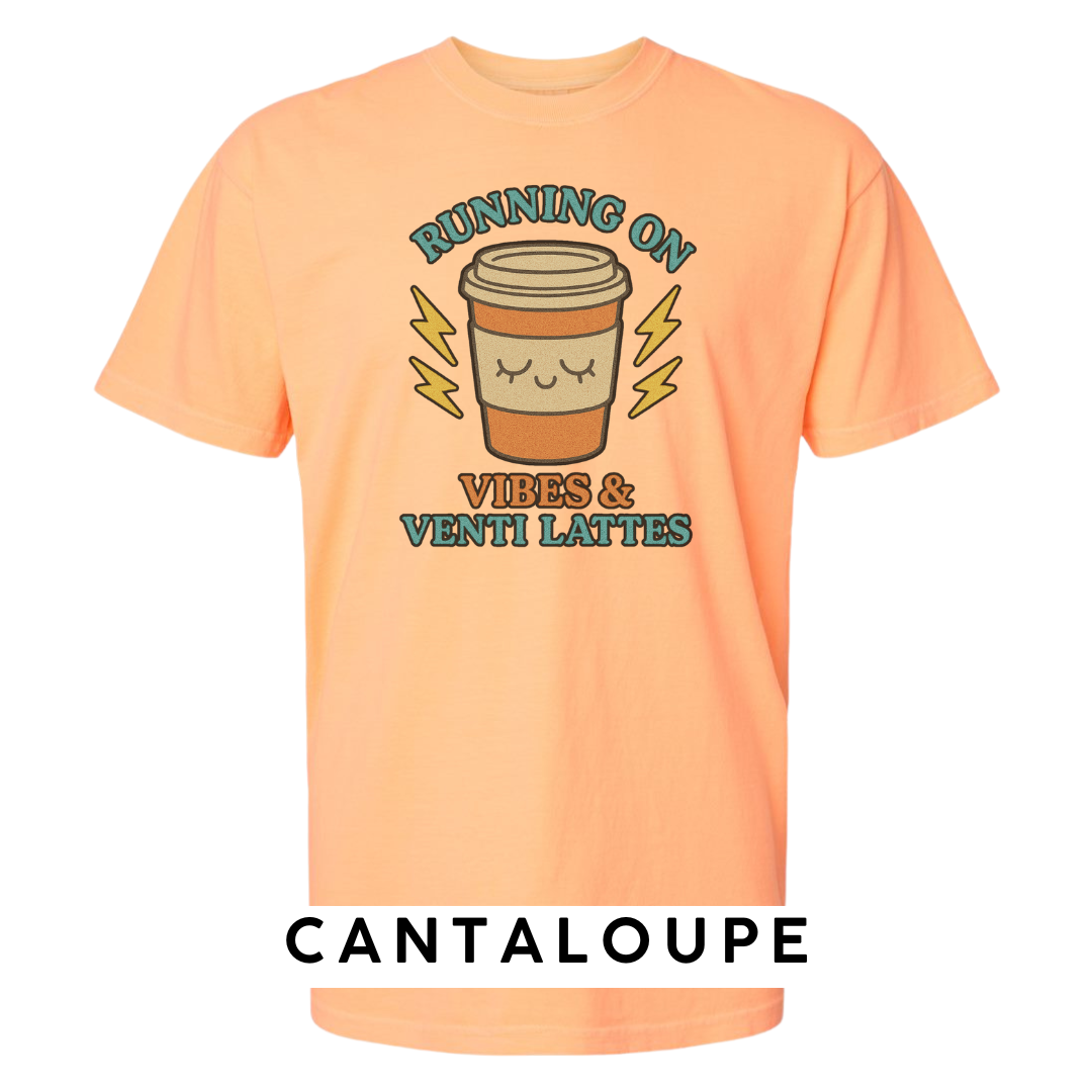 Running on Vibes & Venti Lattes Graphic T-Shirt