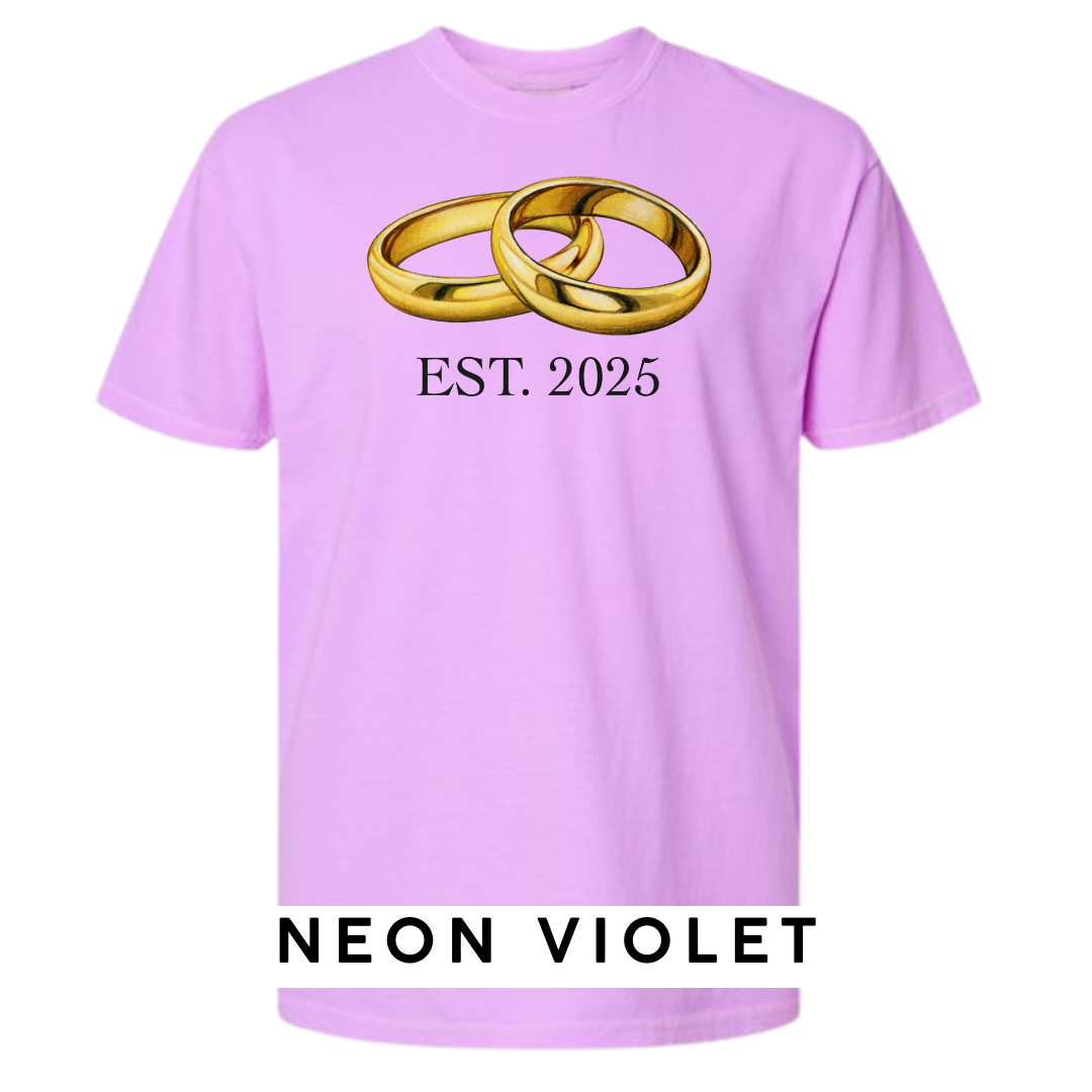 EST. 2025 Wedding Rings Graphic T-Shirt