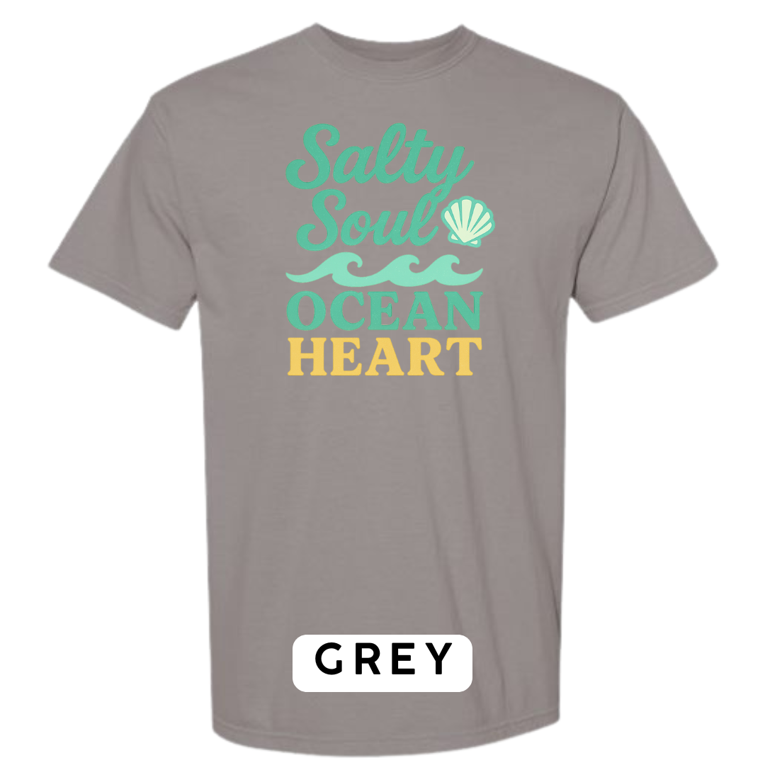 Salty Soul, Ocean Heart Graphic T-Shirt