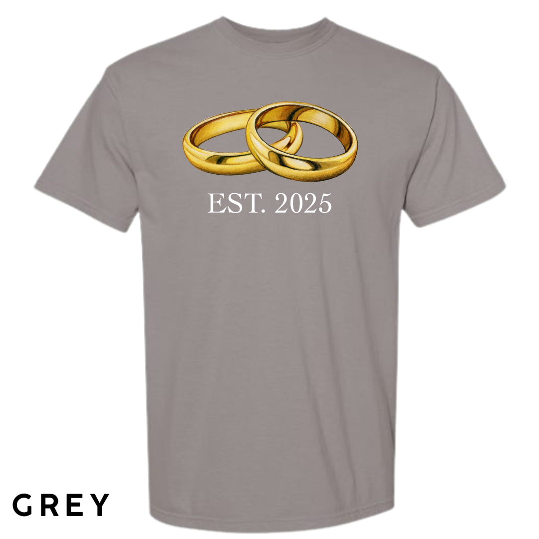 EST. 2025 Wedding Rings Graphic T-Shirt