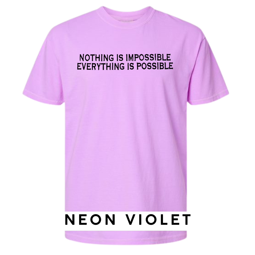 "Nothing is Impossible, Everything is Possible" Embroidered T-Shirt