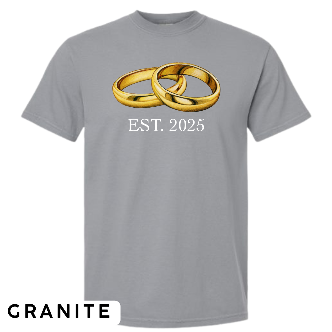 EST. 2025 Wedding Rings Graphic T-Shirt