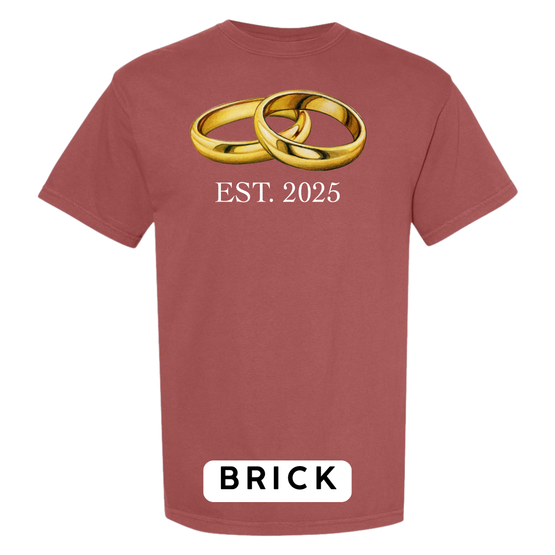 EST. 2025 Wedding Rings Graphic T-Shirt