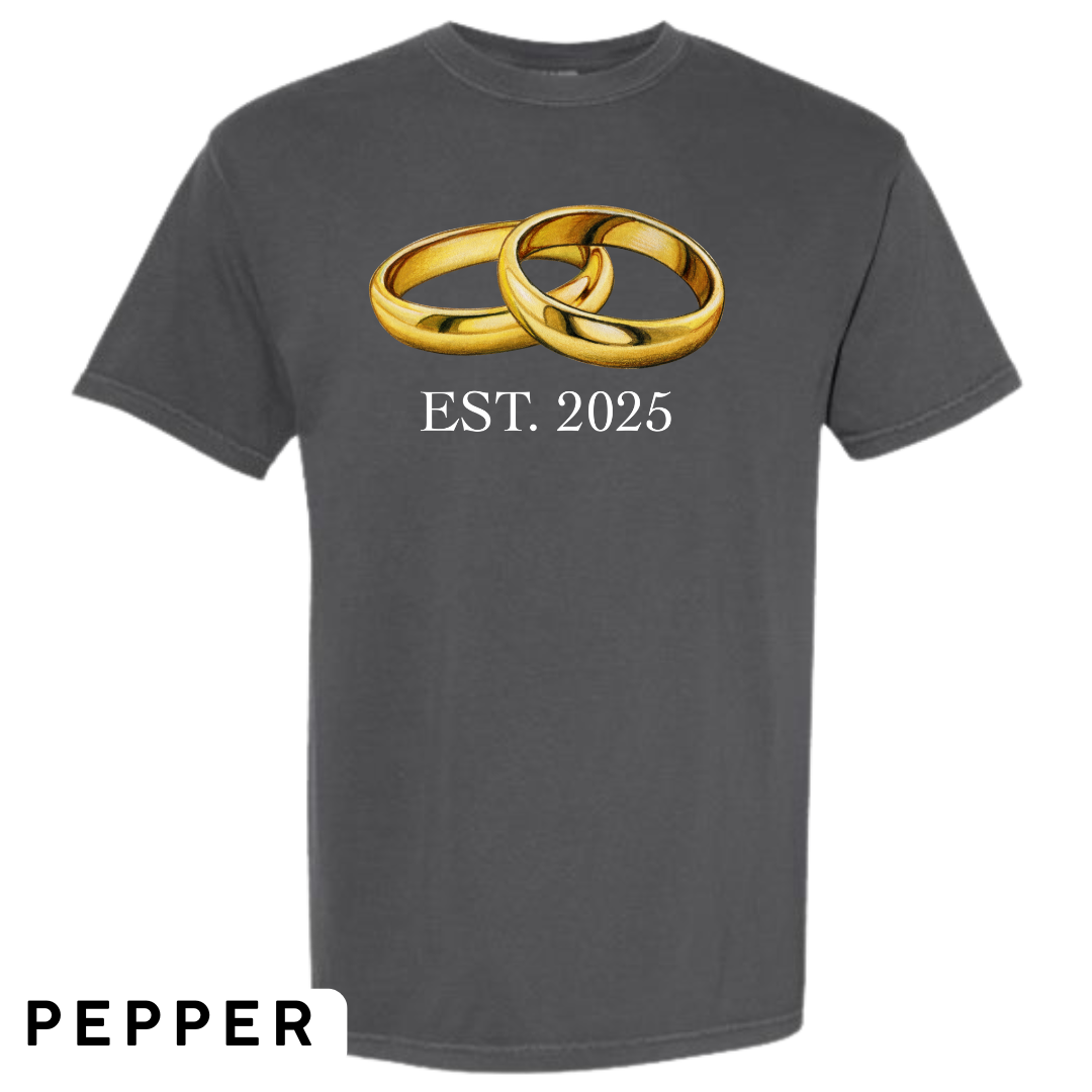 EST. 2025 Wedding Rings Graphic T-Shirt