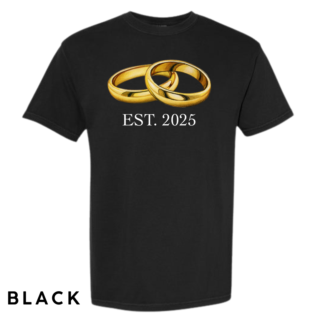 EST. 2025 Wedding Rings Graphic T-Shirt