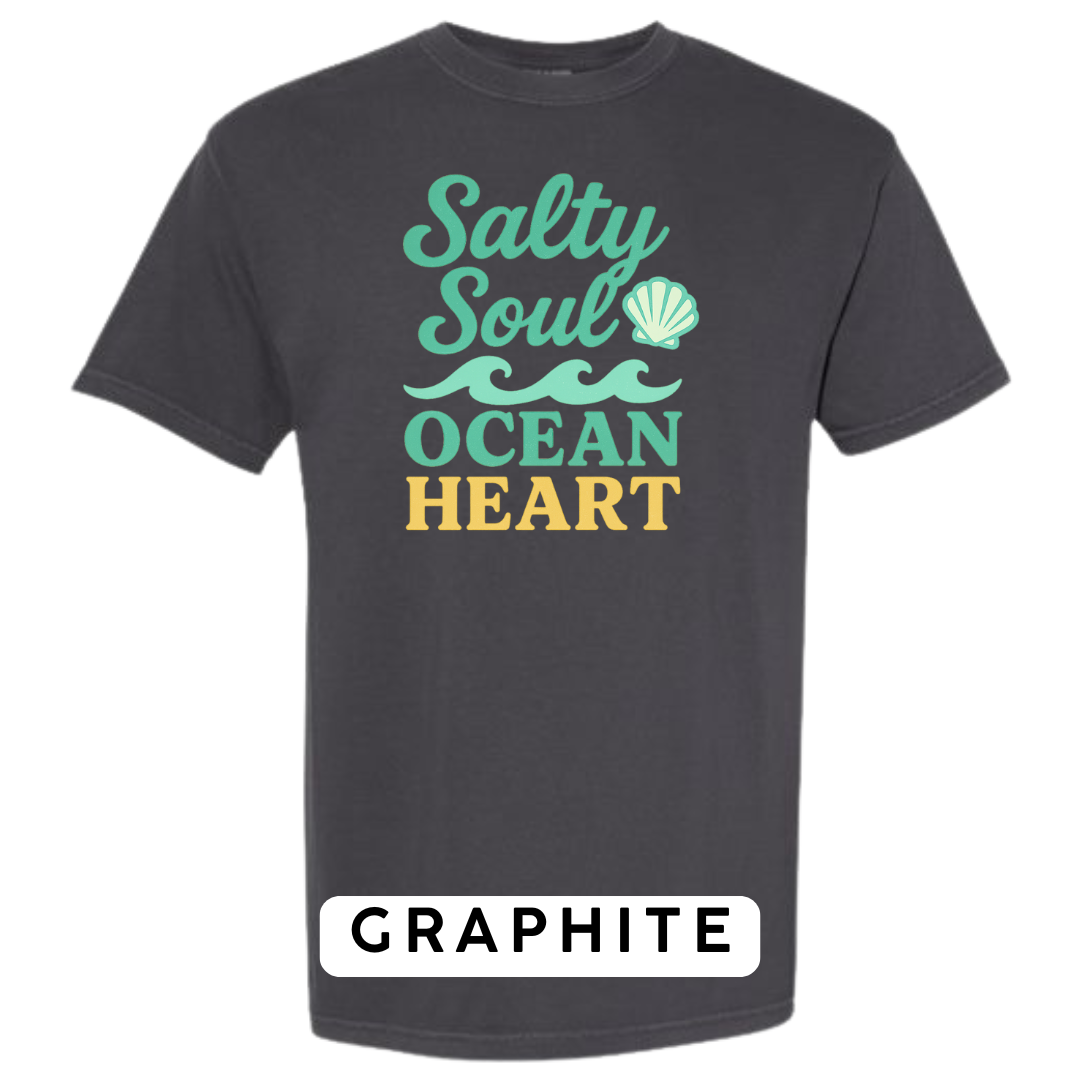 Salty Soul, Ocean Heart Graphic T-Shirt