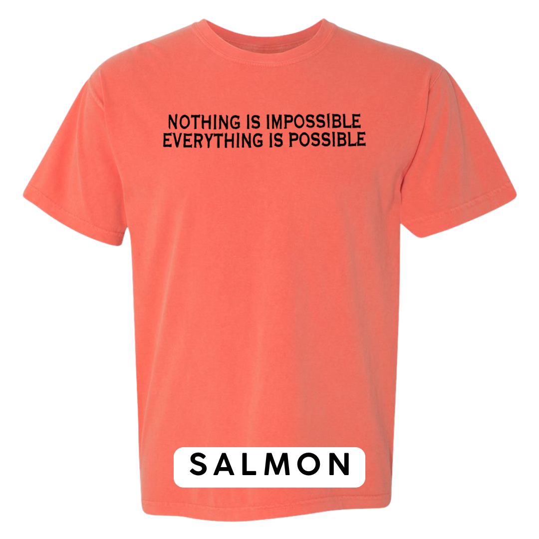 "Nothing is Impossible, Everything is Possible" Embroidered T-Shirt