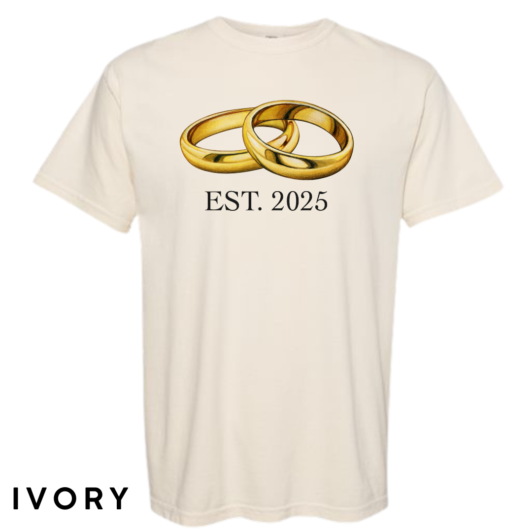 EST. 2025 Wedding Rings Graphic T-Shirt