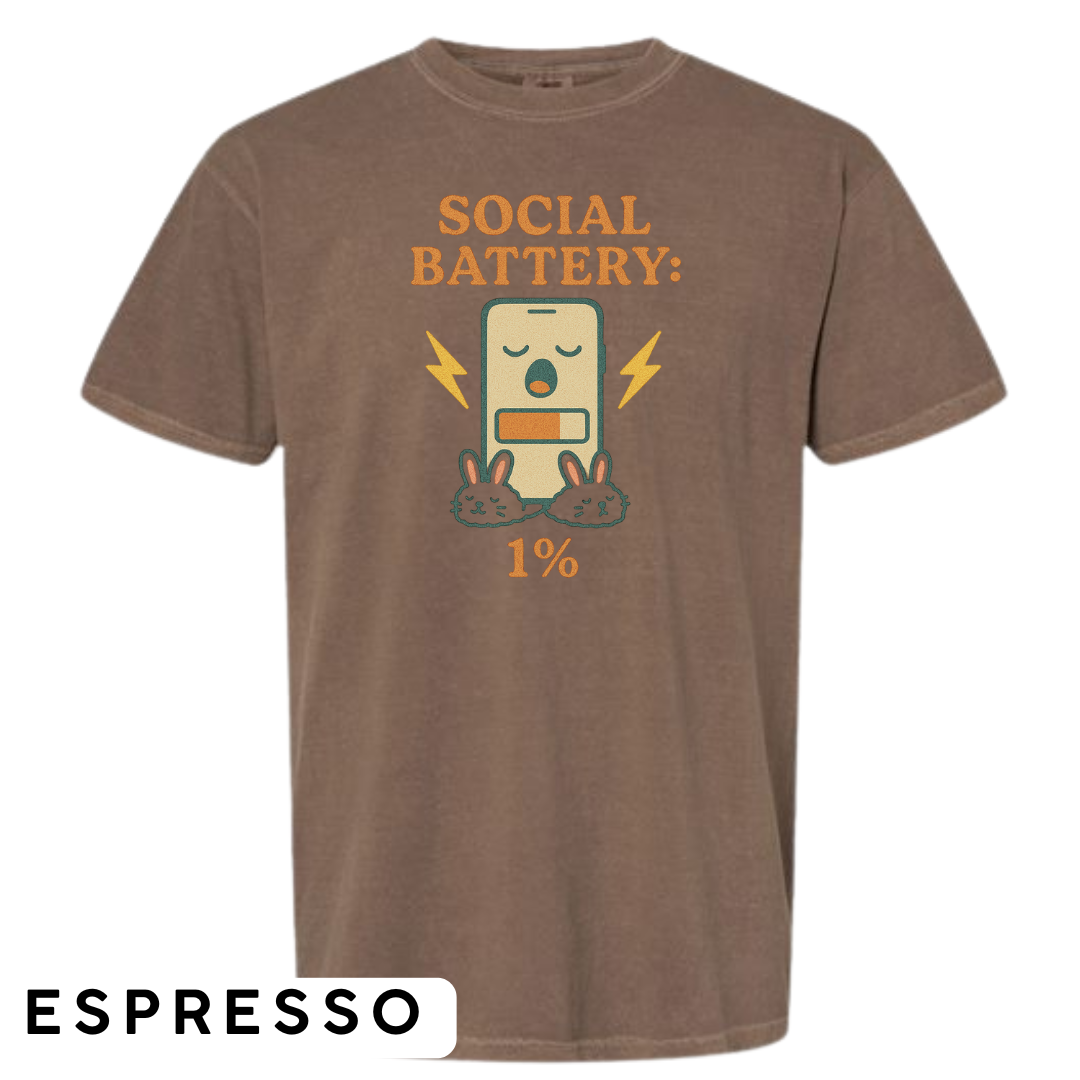 Social Battery: 1% Graphic T-Shirt