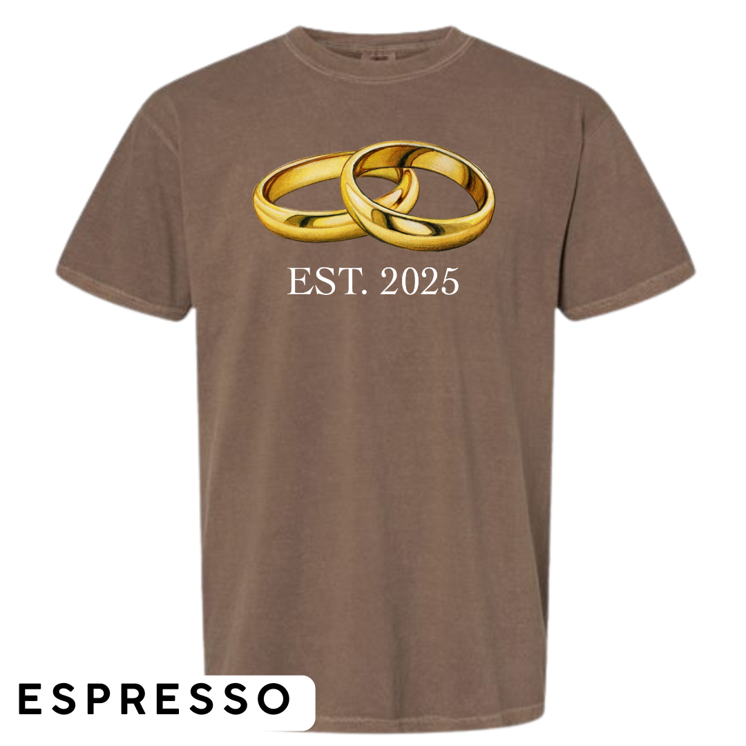 EST. 2025 Wedding Rings Graphic T-Shirt